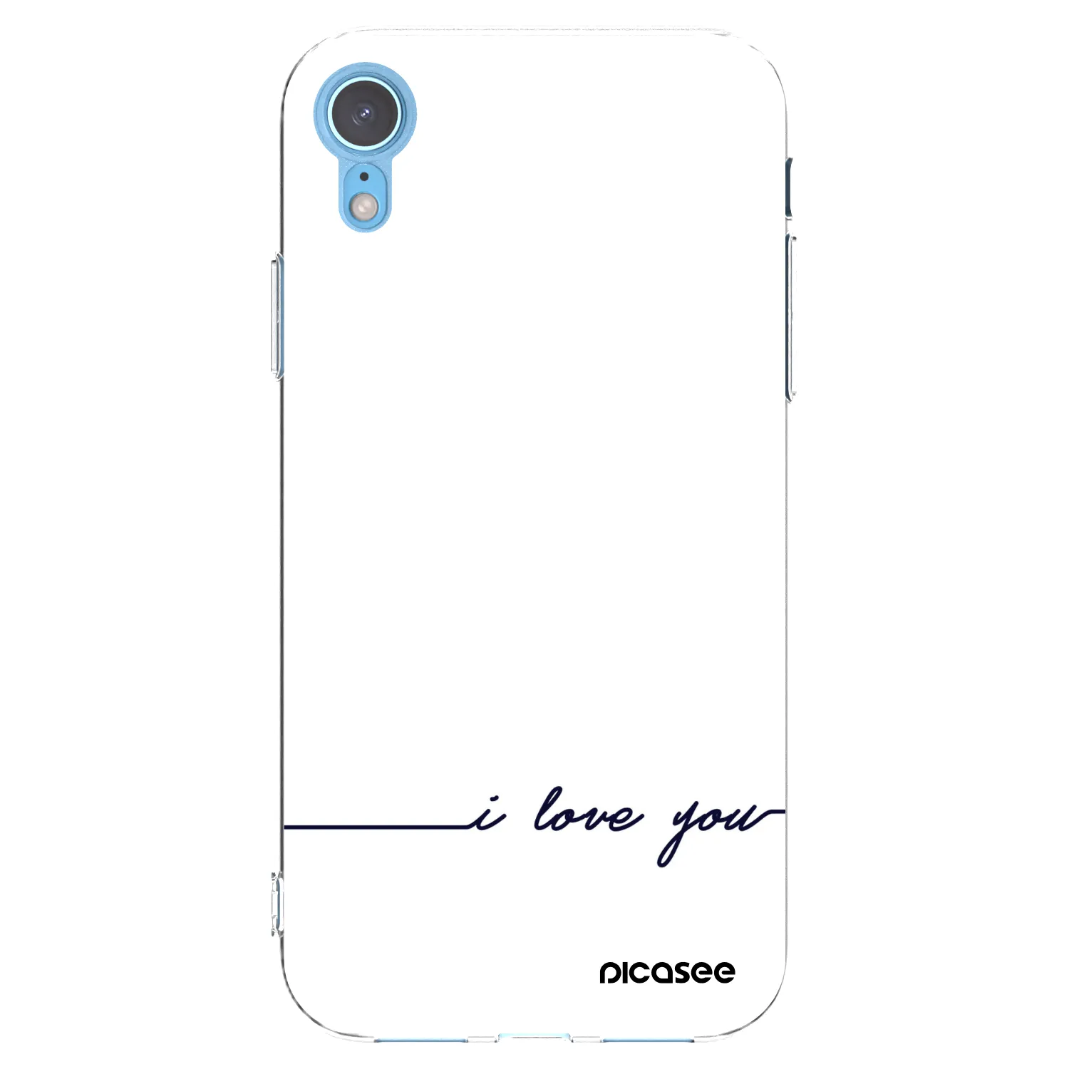 Picasee silikonski prozorni ovitek za Apple iPhone XR - I love you