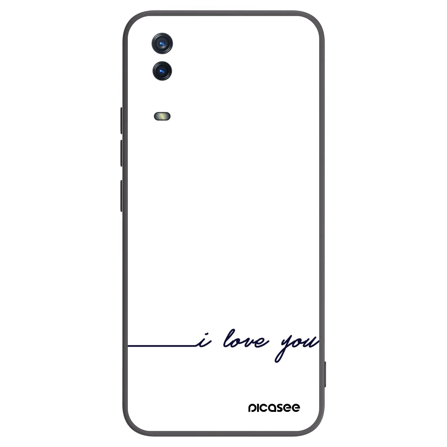 Picasee silikonski črni ovitek za Vivo Y11s - I love you