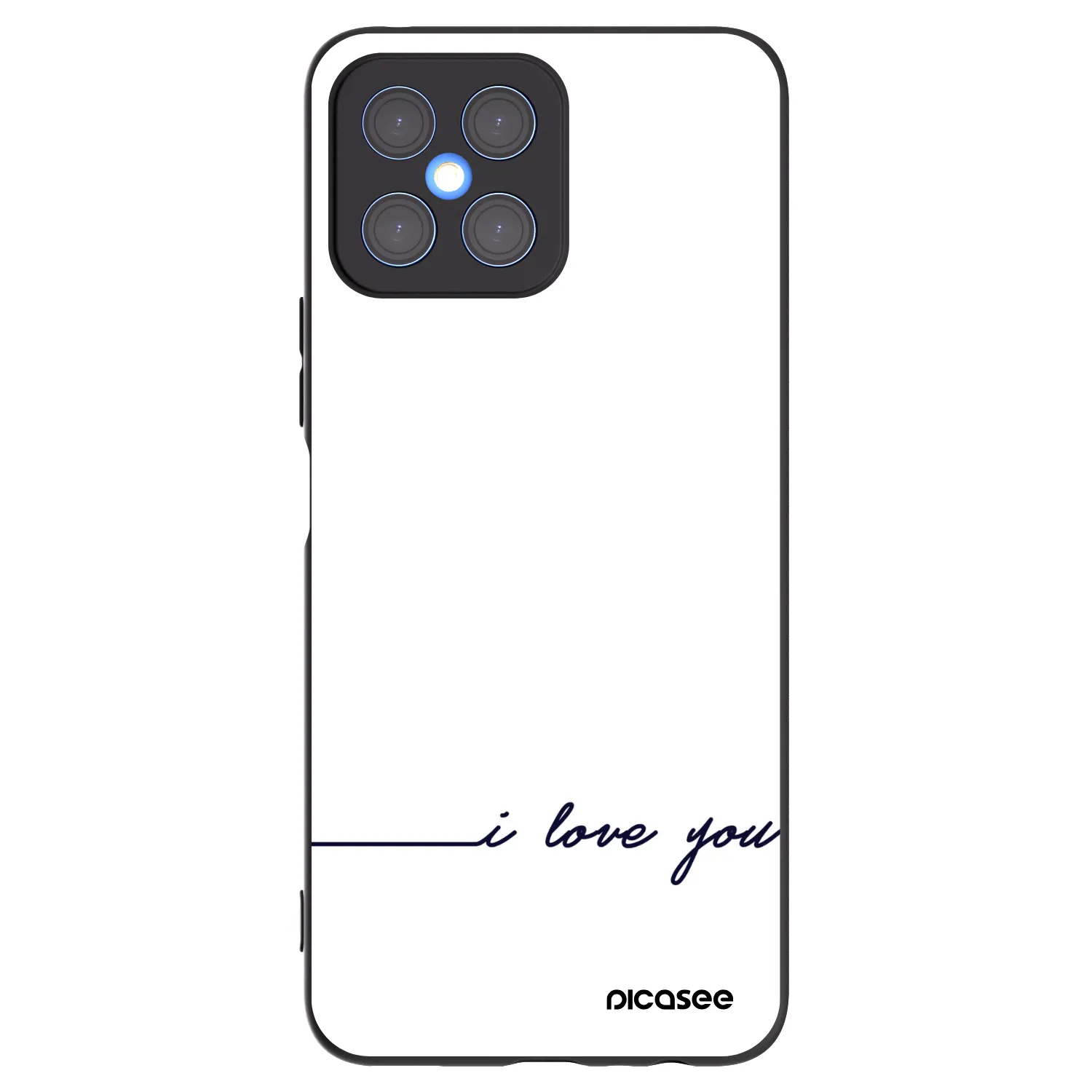 Picasee silikonski črni ovitek za Honor X8 4G - I love you