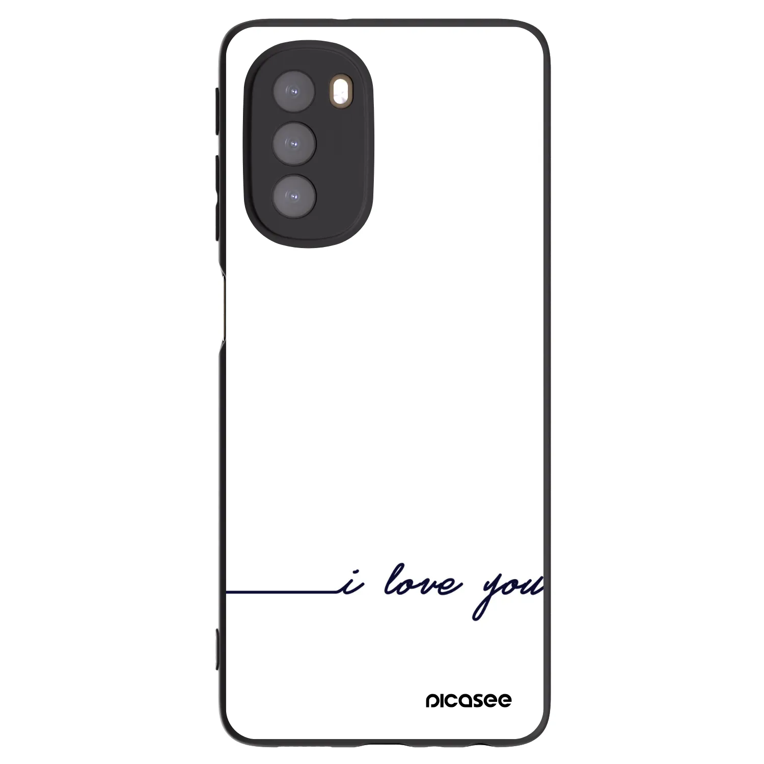 Picasee silikonski črni ovitek za Motorola Moto G51 - I love you