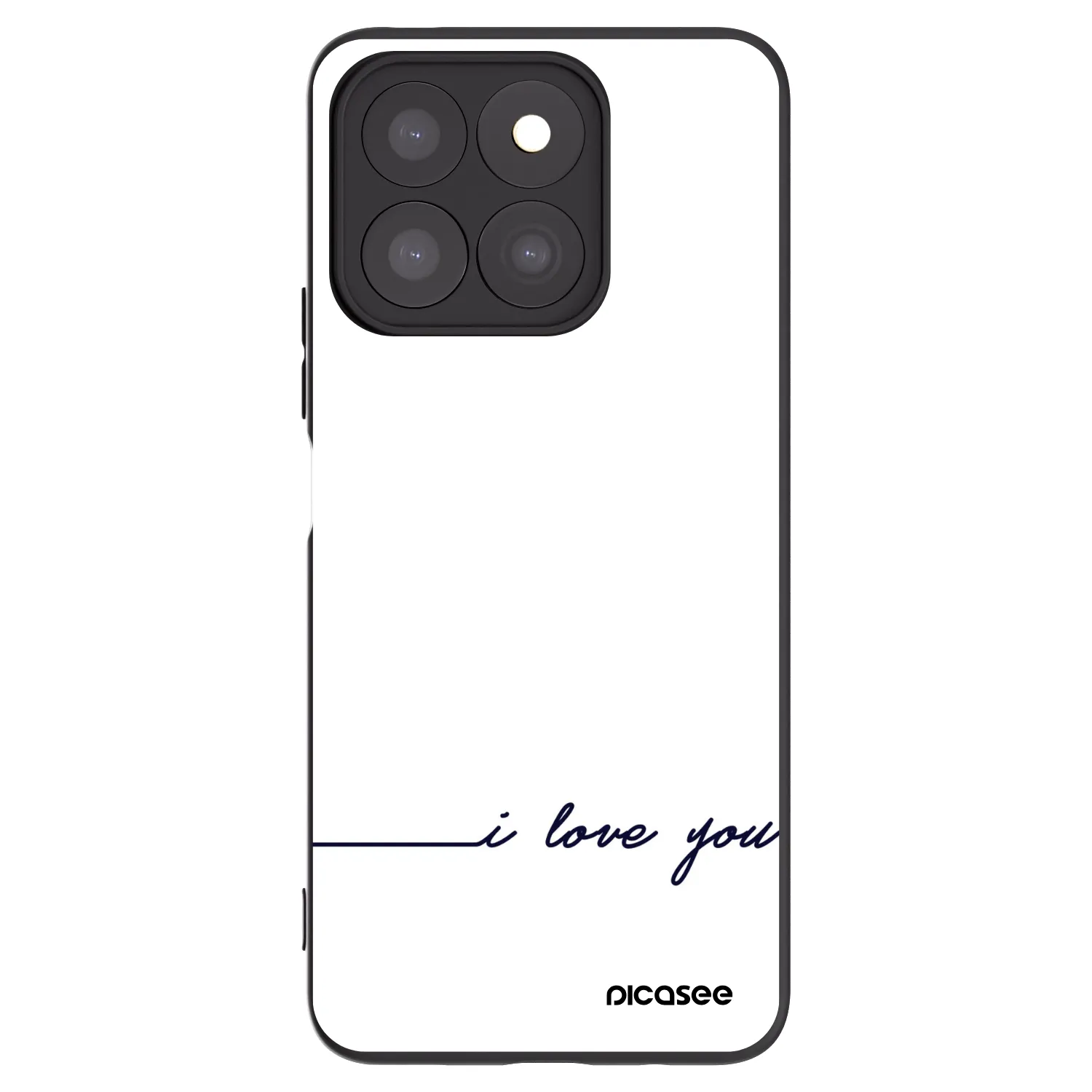 Picasee silikonski črni ovitek za Honor X8c - I love you