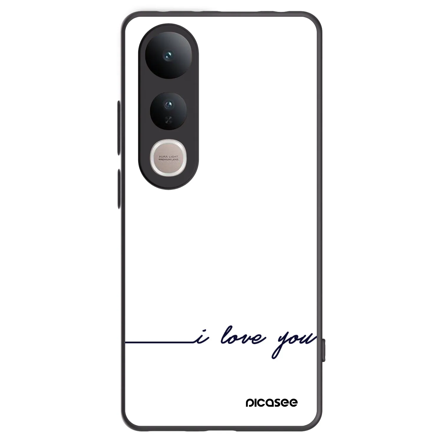Picasee silikonski črni ovitek za Vivo V50 Lite 5G - I love you
