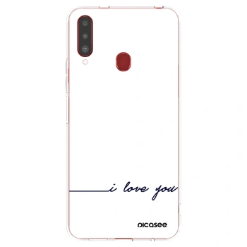 Picasee silikonski prozorni ovitek za Samsung Galaxy A20s - I love you