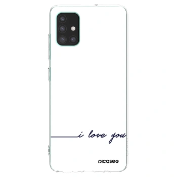 Picasee silikonski prozorni ovitek za Samsung Galaxy M51 M515F - I love you