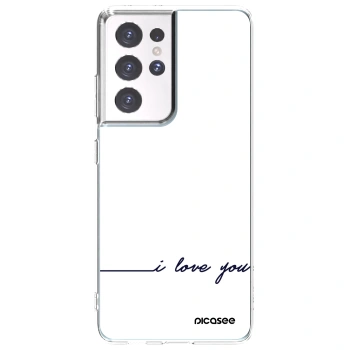 Picasee silikonski prozorni ovitek za Samsung Galaxy S21 Ultra 5G G998B - I love you