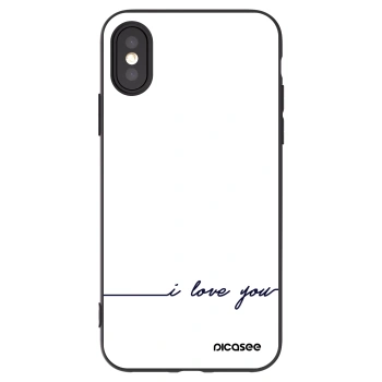 Picasee silikonski črni ovitek za Apple iPhone X/XS - I love you