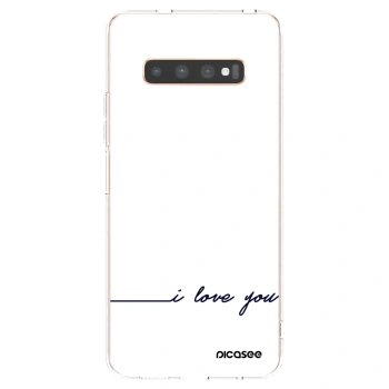 Picasee silikonski prozorni ovitek za Samsung Galaxy S10 Plus G975 - I love you