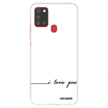 Picasee silikonski prozorni ovitek za Samsung Galaxy A21s - I love you