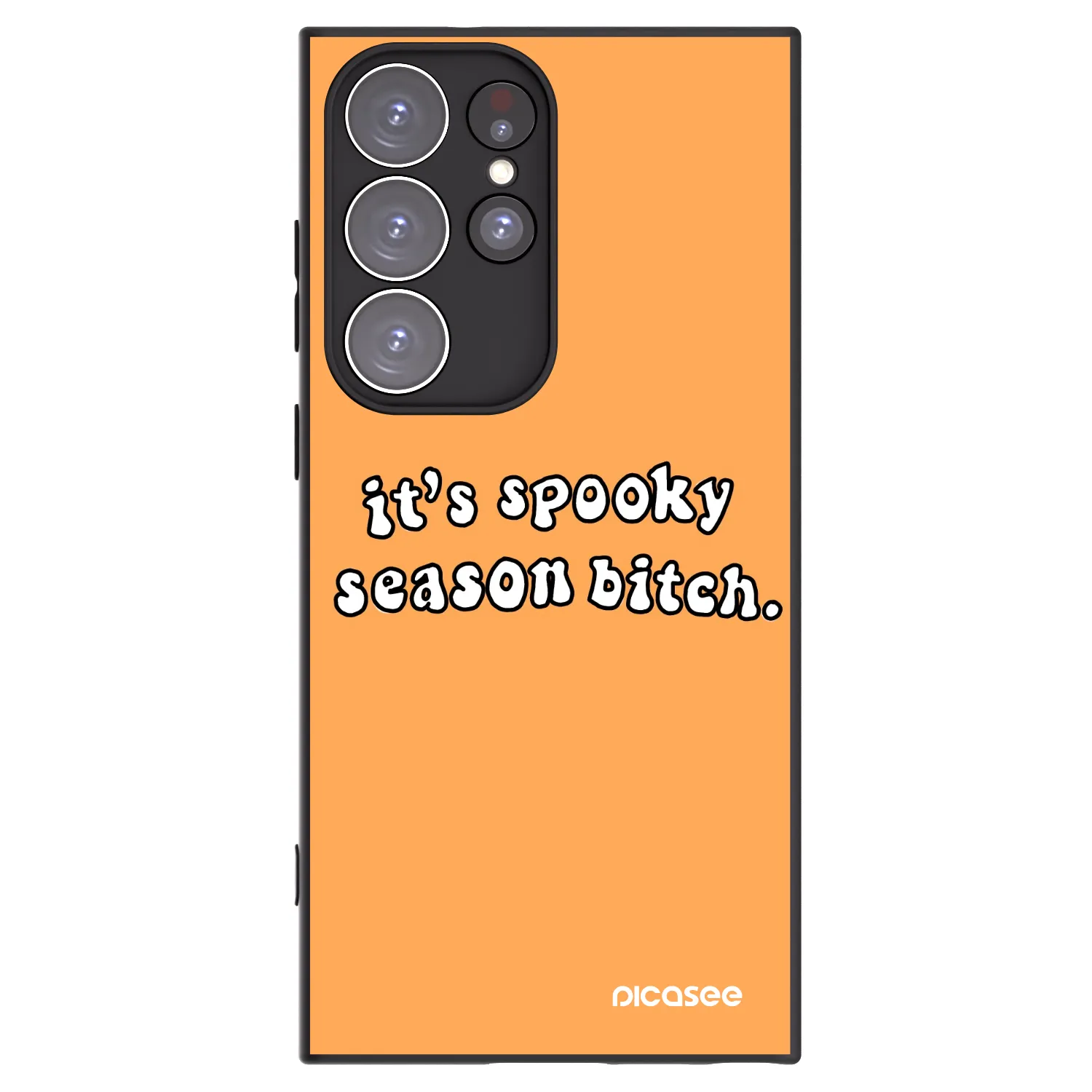 Picasee silikonski črni ovitek za Samsung Galaxy S23 Ultra 5G - Spooky season