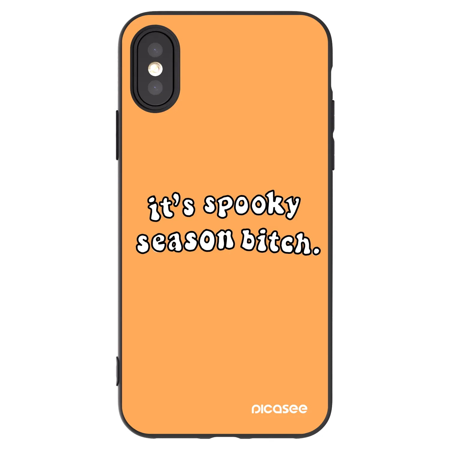 Picasee silikonski črni ovitek za Apple iPhone X/XS - Spooky season