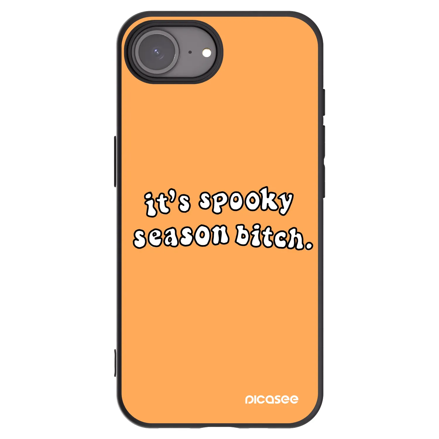 Picasee silikonski črni ovitek za Apple iPhone 16e - Spooky season