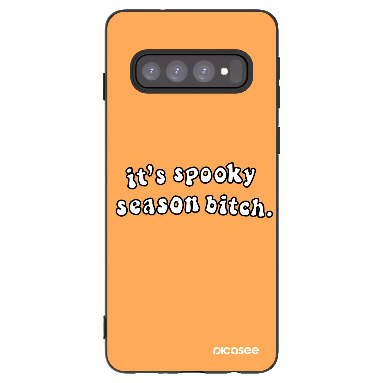 Picasee silikonski črni ovitek za Samsung Galaxy S10 G973 - Spooky season