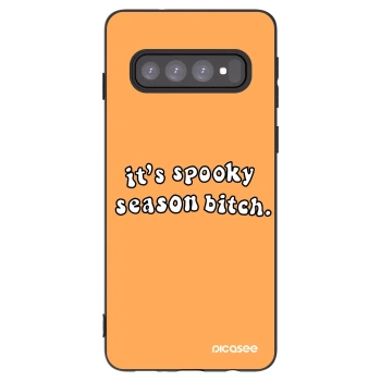 Picasee silikonski črni ovitek za Samsung Galaxy S10 G973 - Spooky season