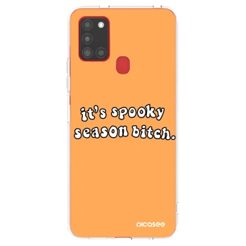 Picasee silikonski prozorni ovitek za Samsung Galaxy A21s - Spooky season