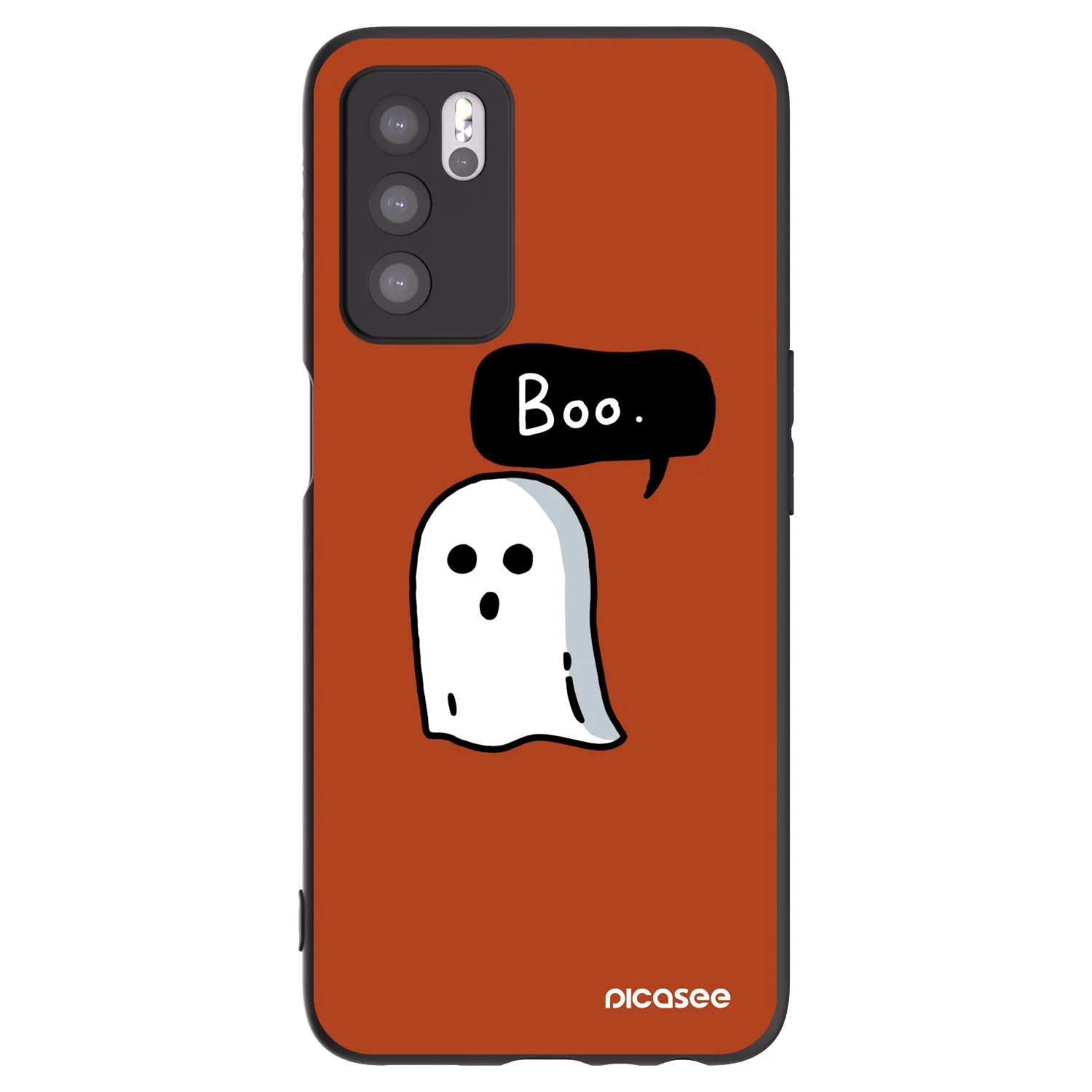 Picasee silikonski črni ovitek za OPPO A16 - Boo