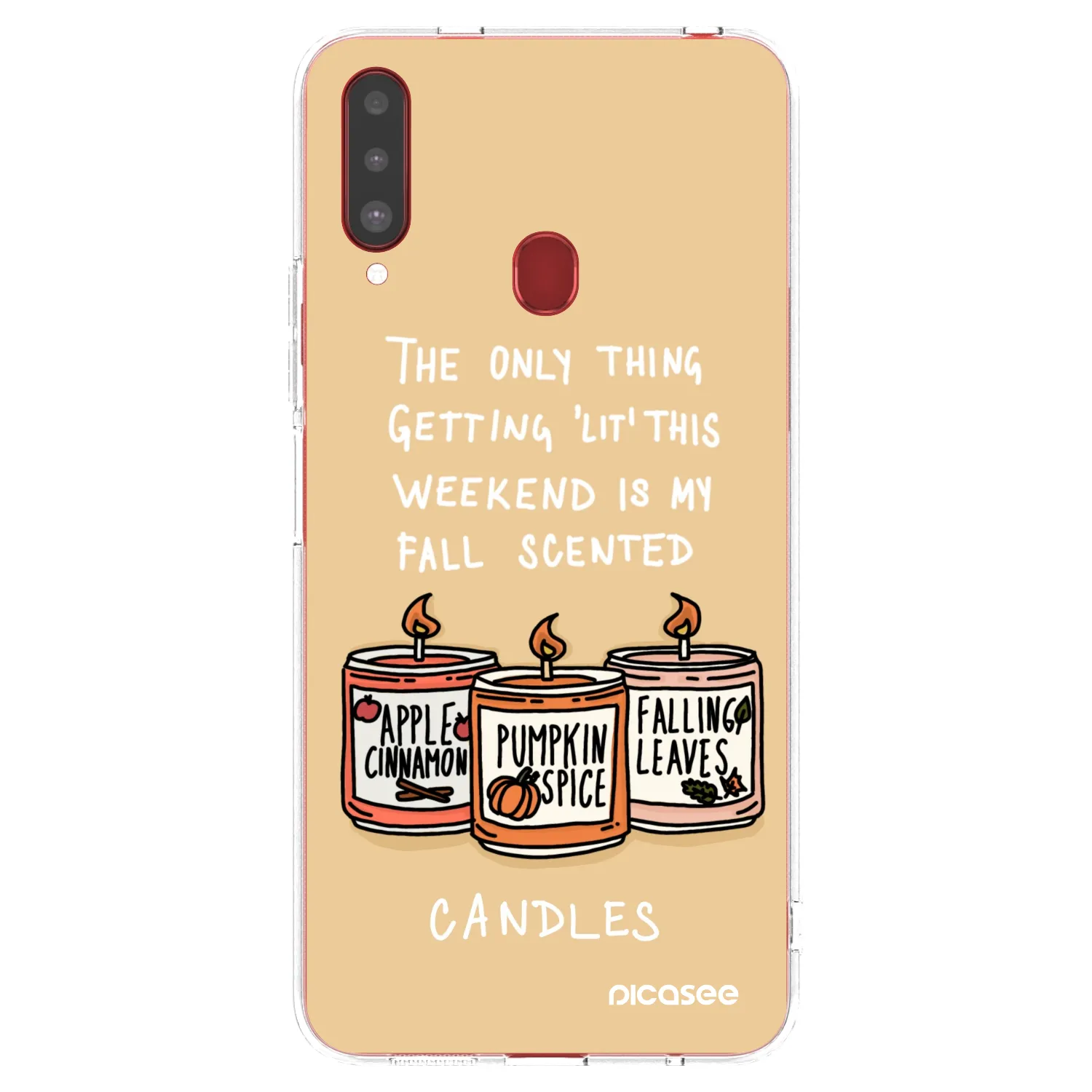 Picasee silikonski prozorni ovitek za Samsung Galaxy A20s - Candles