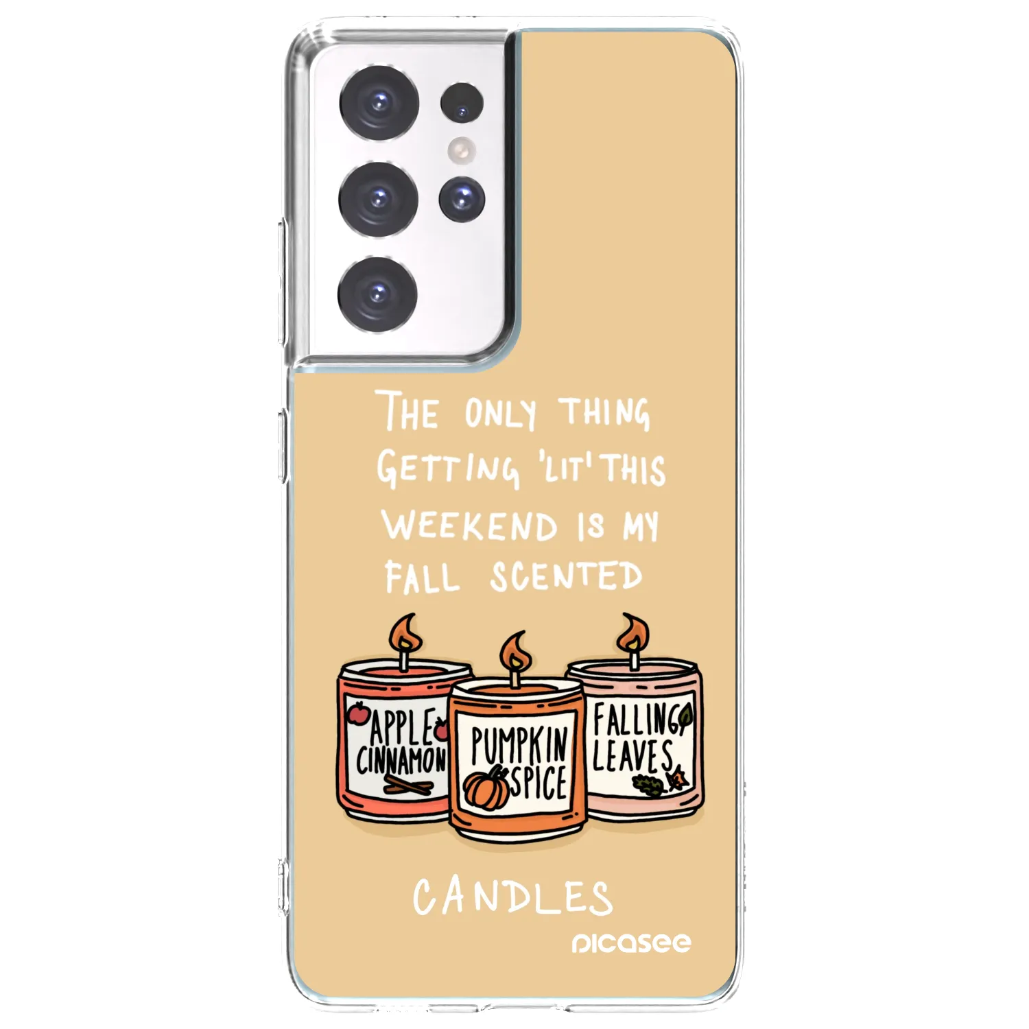Picasee silikonski prozorni ovitek za Samsung Galaxy S21 Ultra 5G G998B - Candles