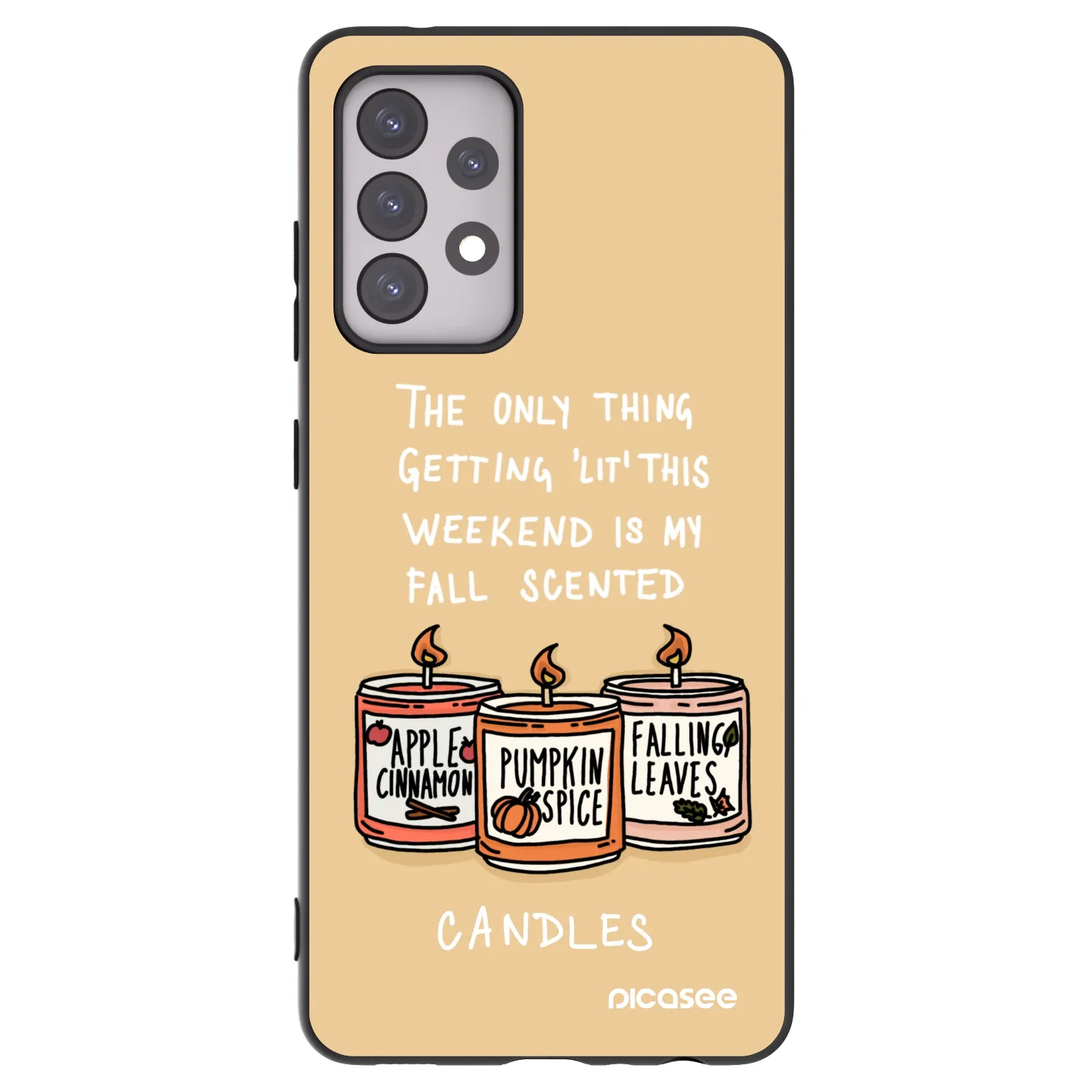 Picasee silikonski črni ovitek za Samsung Galaxy A52s 5G A528B - Candles