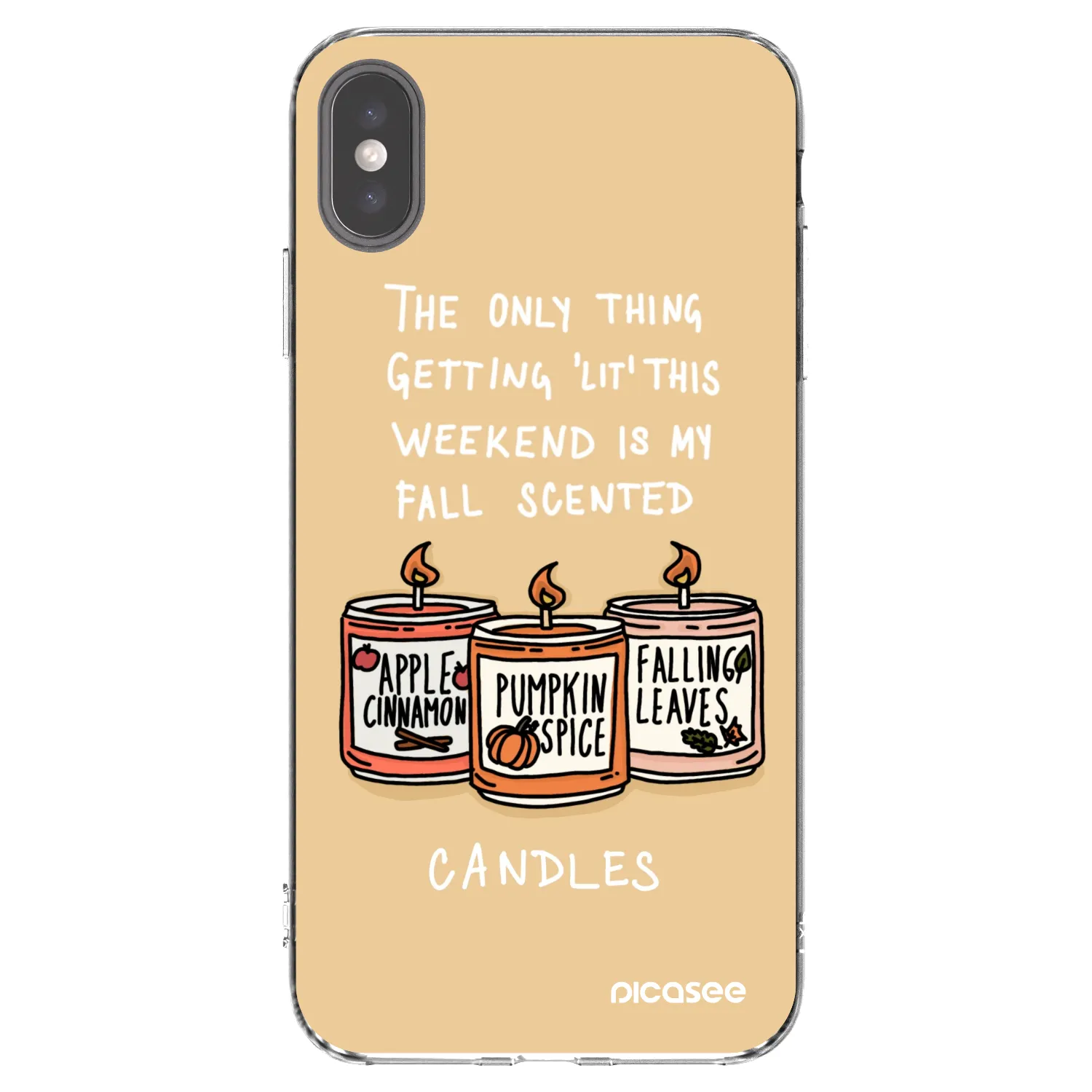 Picasee silikonski prozorni ovitek za Apple iPhone XS Max - Candles