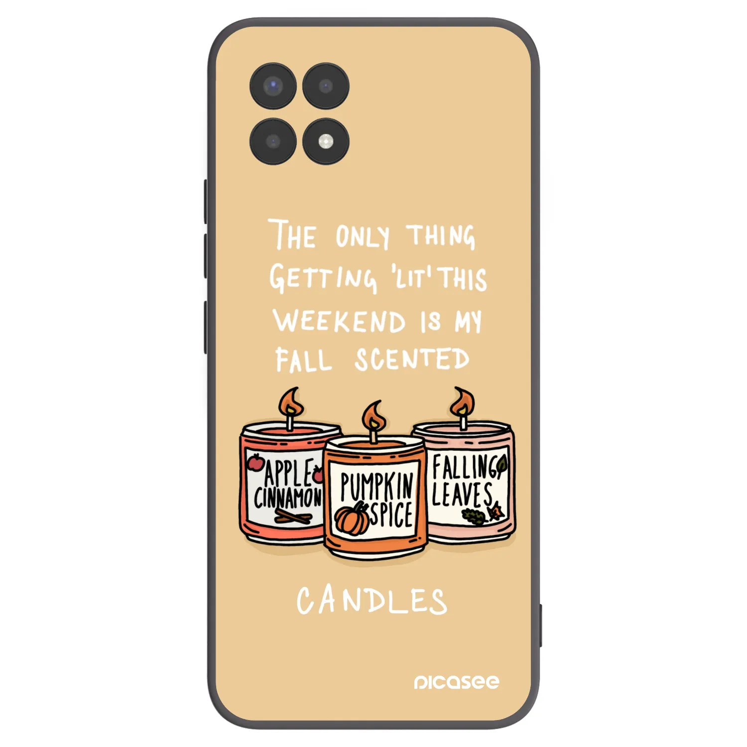 Picasee silikonski črni ovitek za Realme 8i - Candles