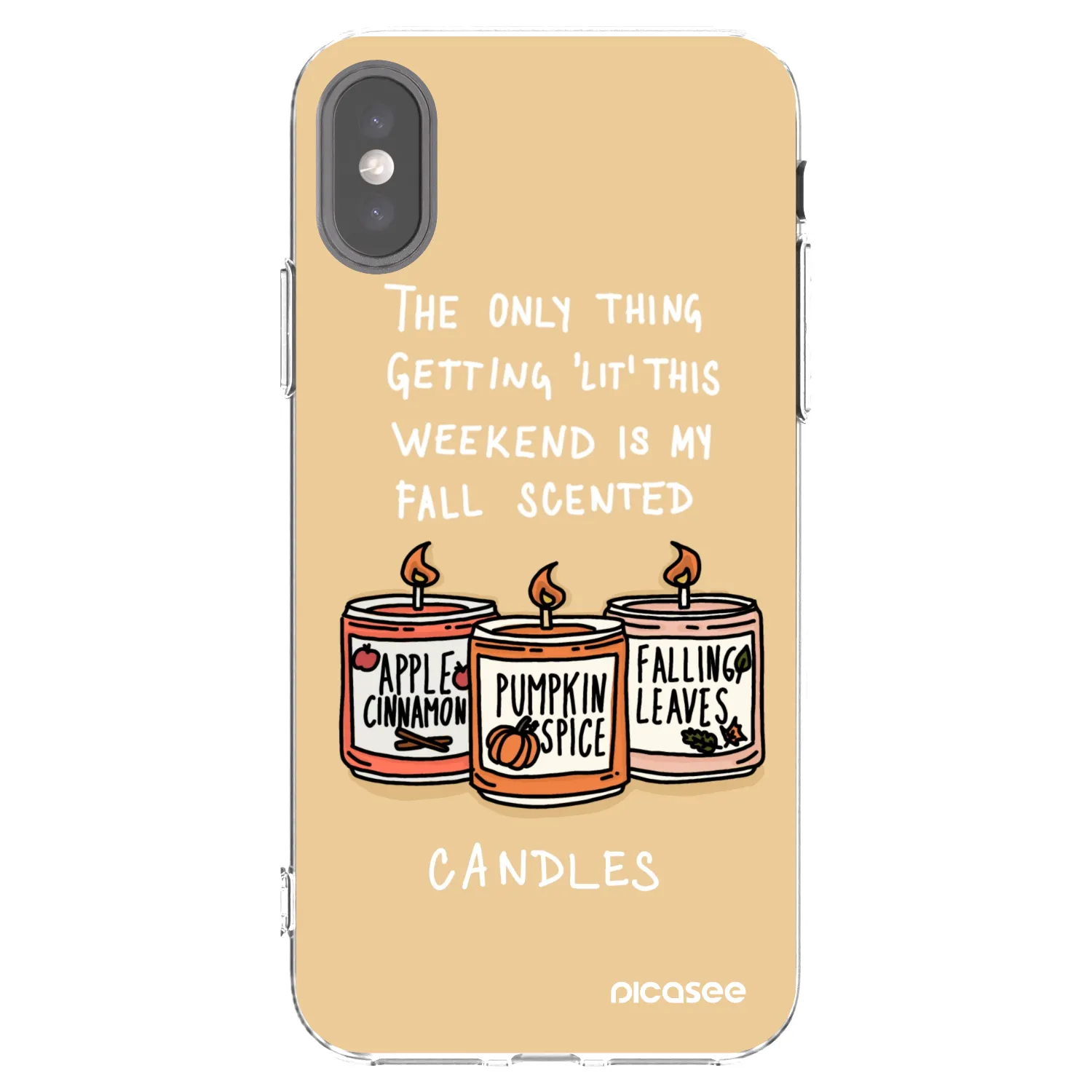 Picasee silikonski prozorni ovitek za Apple iPhone X/XS - Candles