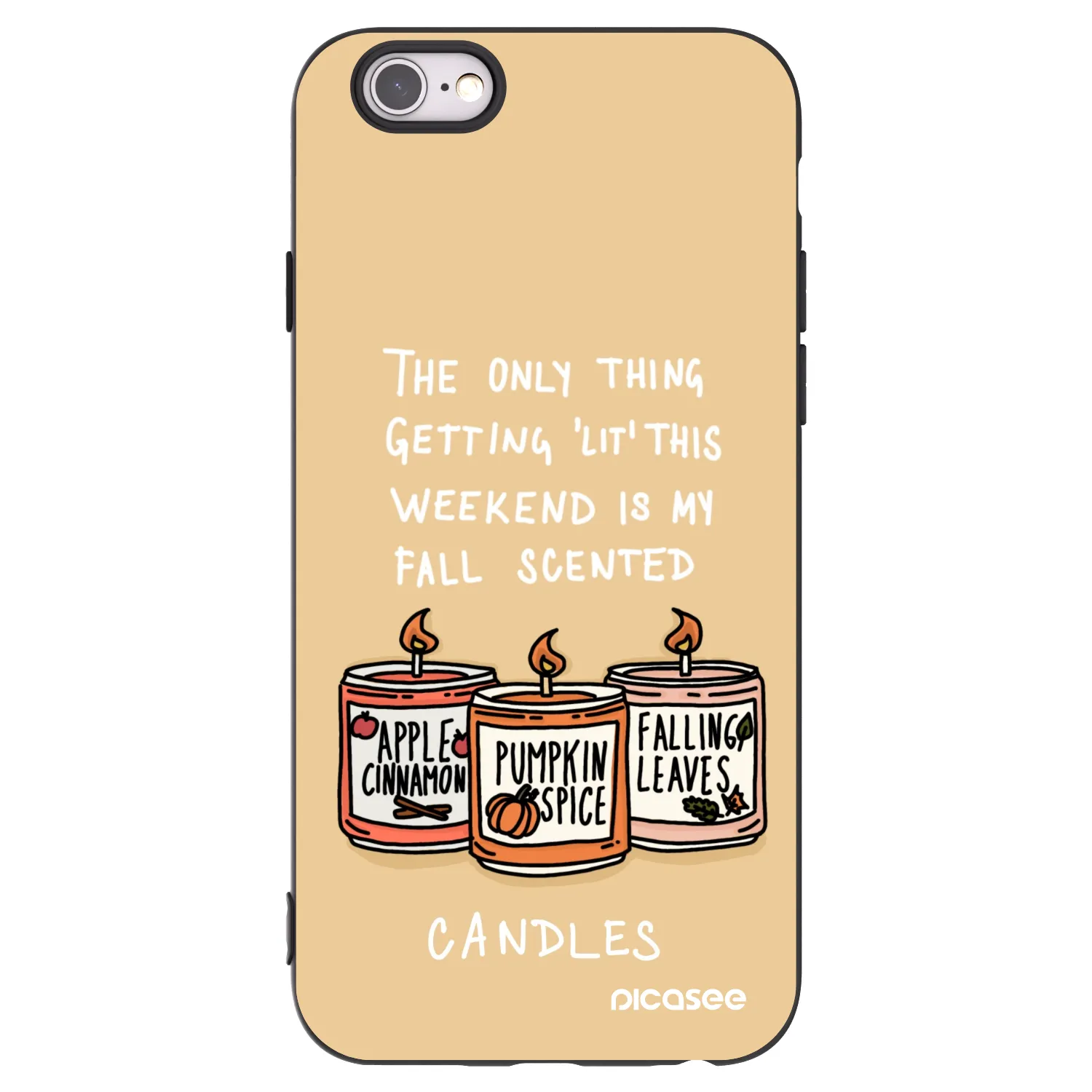Picasee silikonski črni ovitek za Apple iPhone 6/6S - Candles