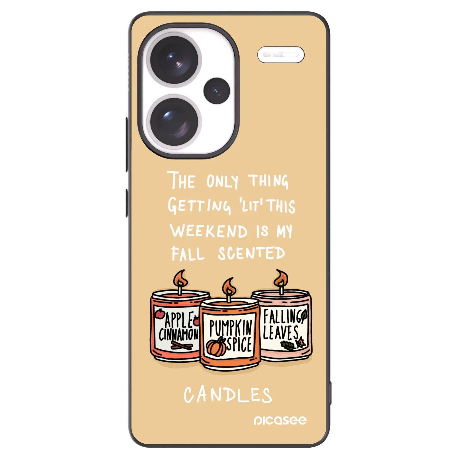 Picasee silikonski črni ovitek za Xiaomi Redmi Note 13 Pro+ 5G - Candles