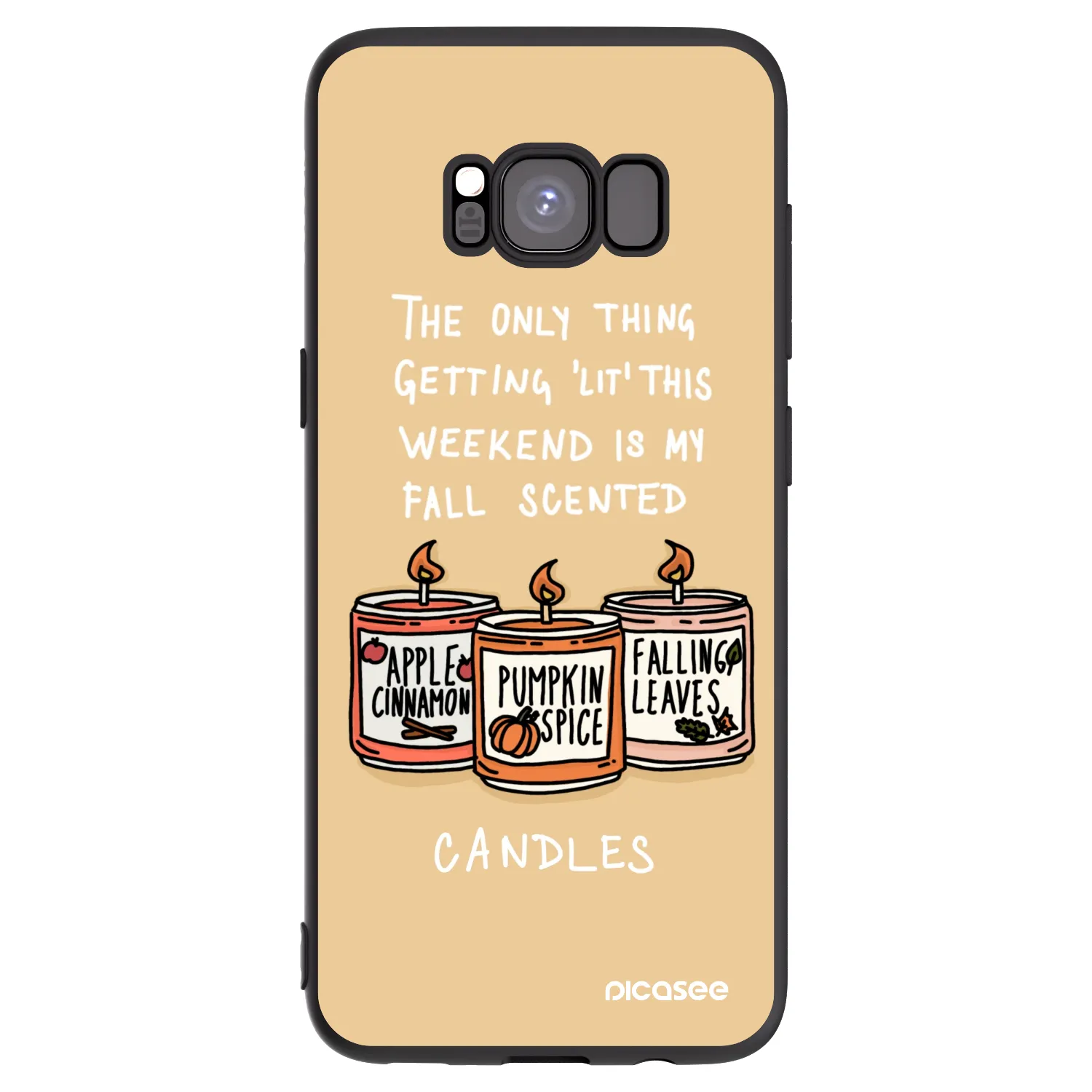 Picasee silikonski črni ovitek za Samsung Galaxy S8 G950F - Candles