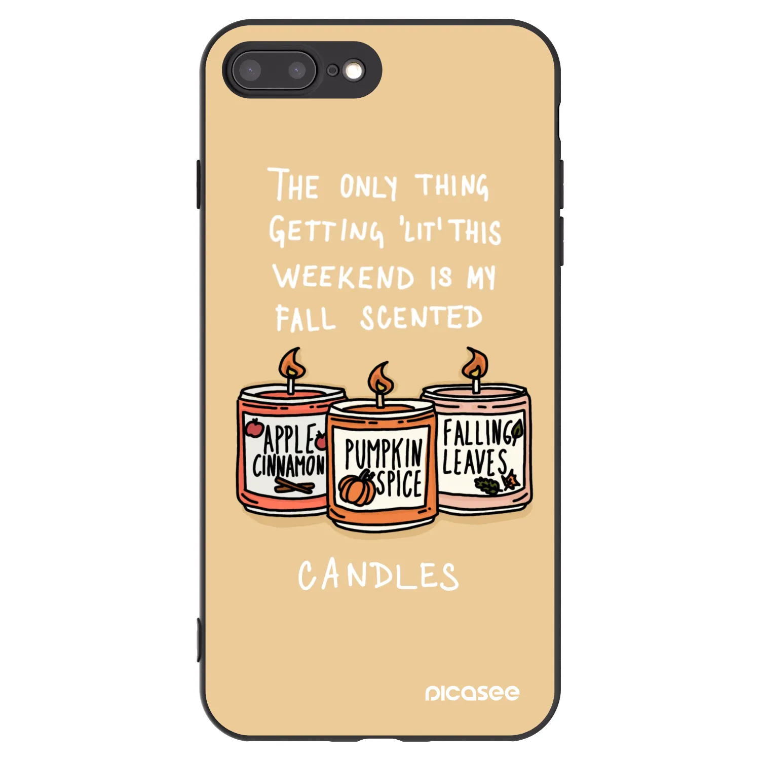 Picasee silikonski črni ovitek za Apple iPhone 8 Plus - Candles