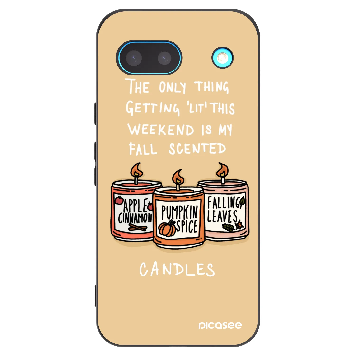 Picasee silikonski črni ovitek za Google Pixel 8 - Candles
