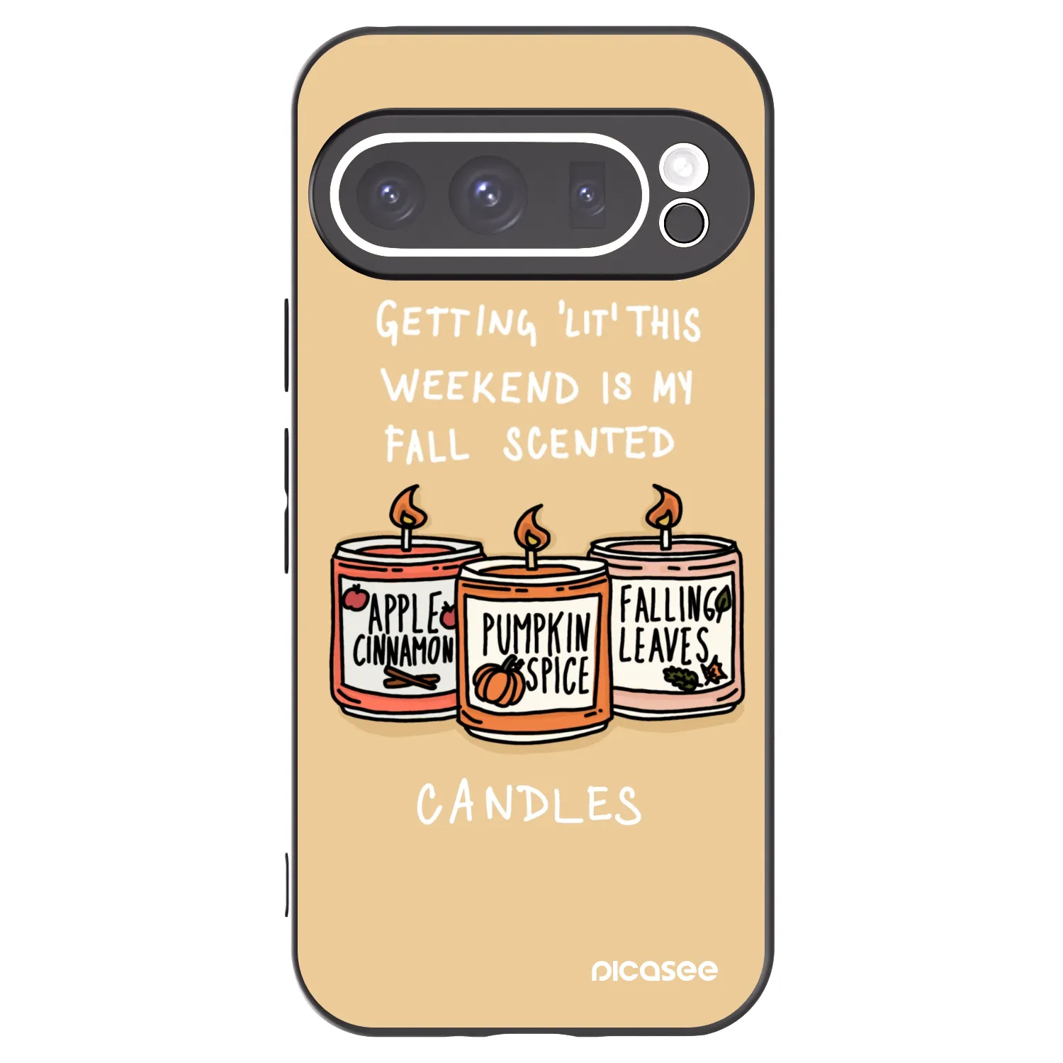 Picasee silikonski črni ovitek za Google Pixel 9 Pro - Candles
