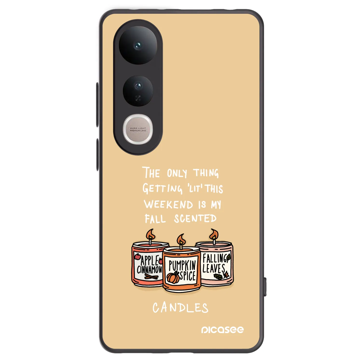 Picasee silikonski črni ovitek za Vivo V50 Lite 5G - Candles