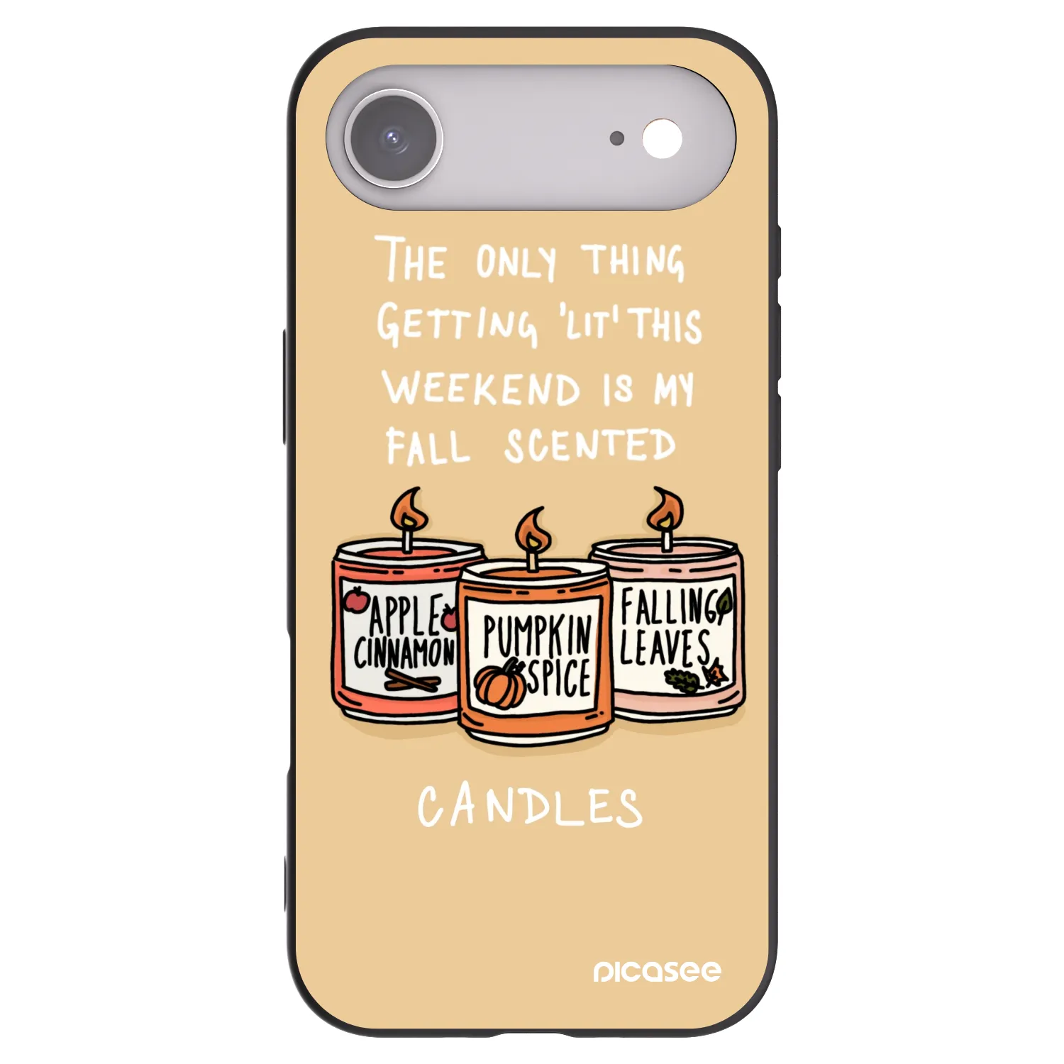 Picasee silikonski črni ovitek za Apple iPhone Air - Candles