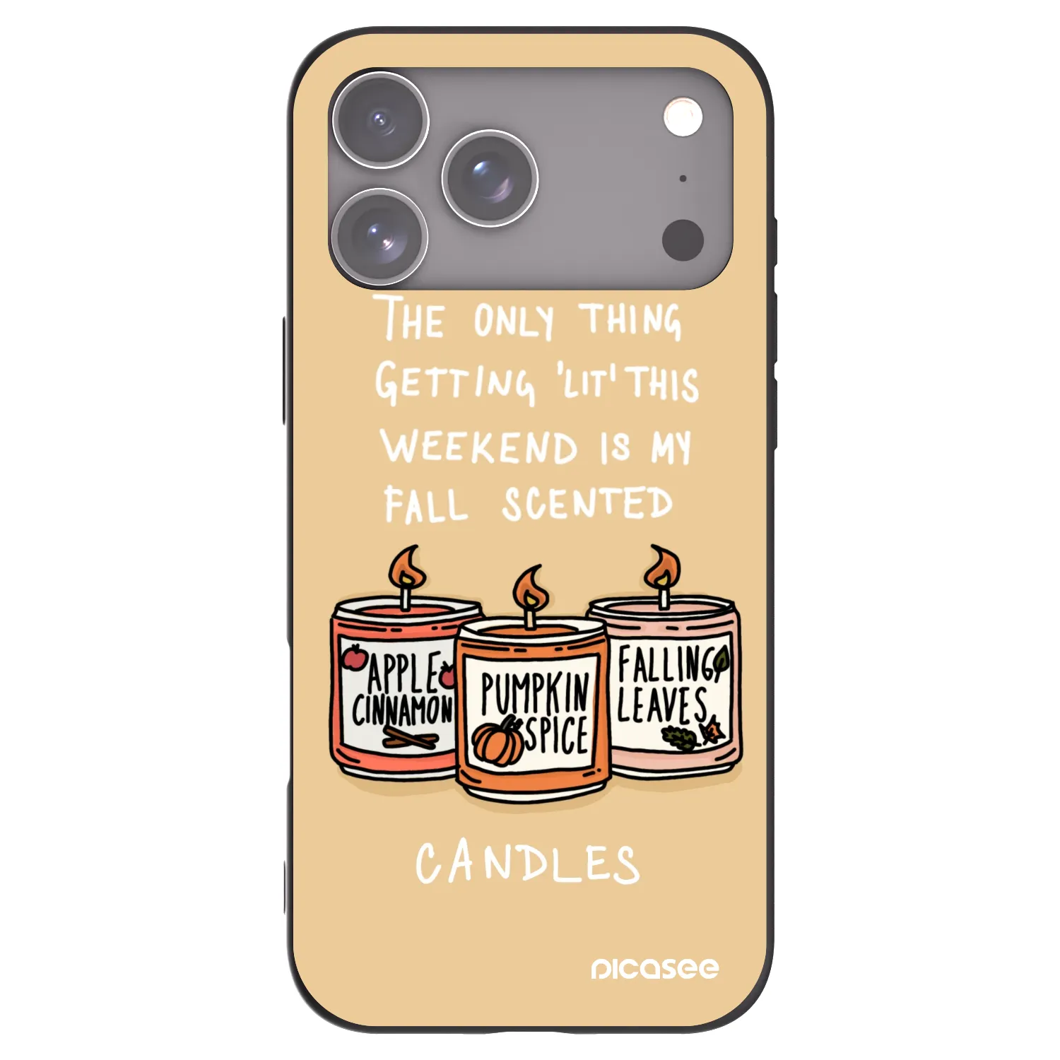 Picasee silikonski črni ovitek za Apple iPhone 17 Pro Max - Candles