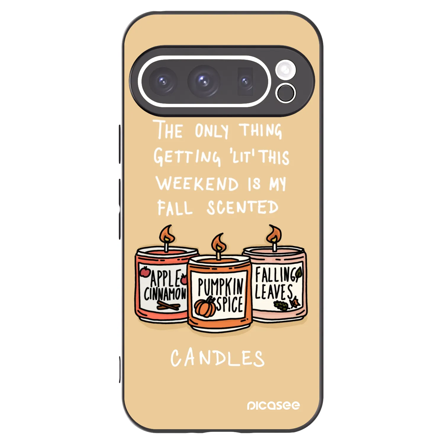 Picasee silikonski črni ovitek za Google Pixel 9 Pro XL - Candles