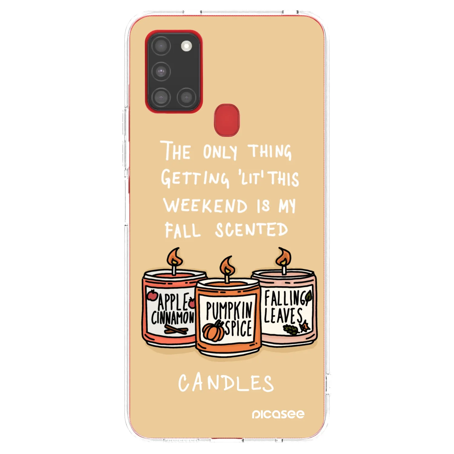 Picasee silikonski prozorni ovitek za Samsung Galaxy A21s - Candles