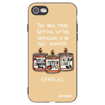 Picasee silikonski črni ovitek za Apple iPhone SE 2022 - Candles