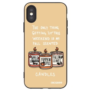 Picasee silikonski črni ovitek za Apple iPhone X/XS - Candles