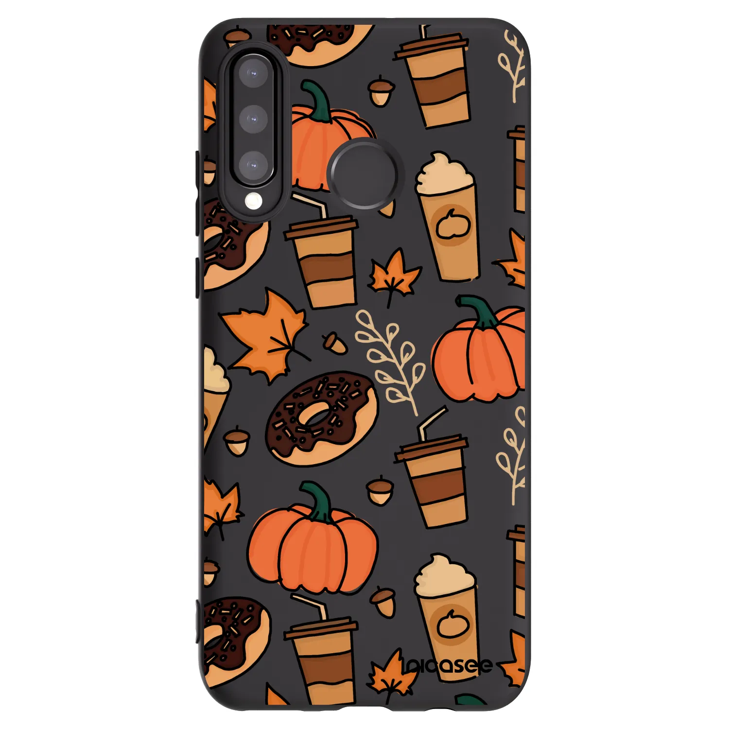 Picasee silikonski črni ovitek za Huawei P30 Lite - Fallovers