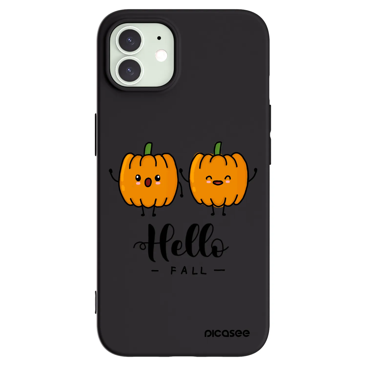 Picasee silikonski črni ovitek za Apple iPhone 12 - Hallo Fall