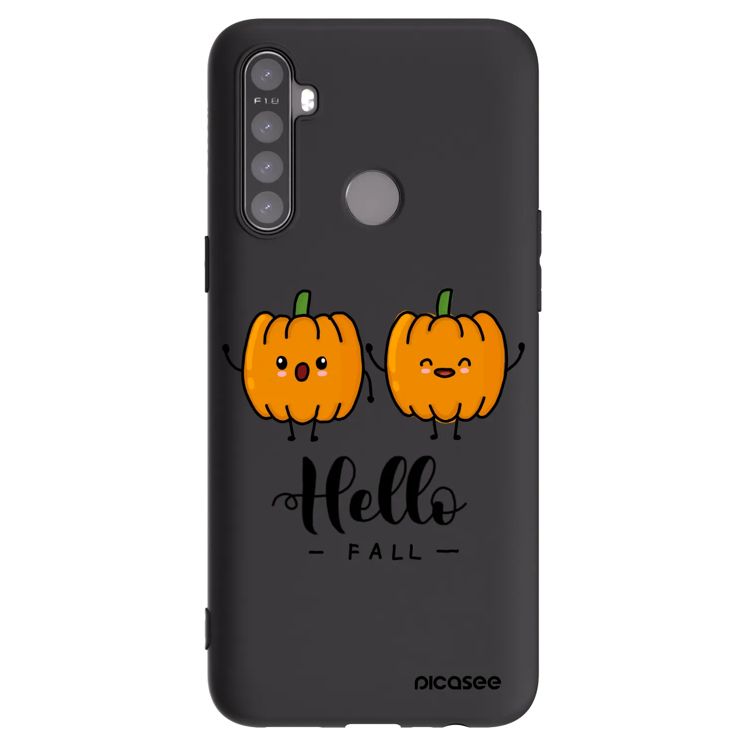 Picasee silikonski črni ovitek za Realme 6i - Hallo Fall