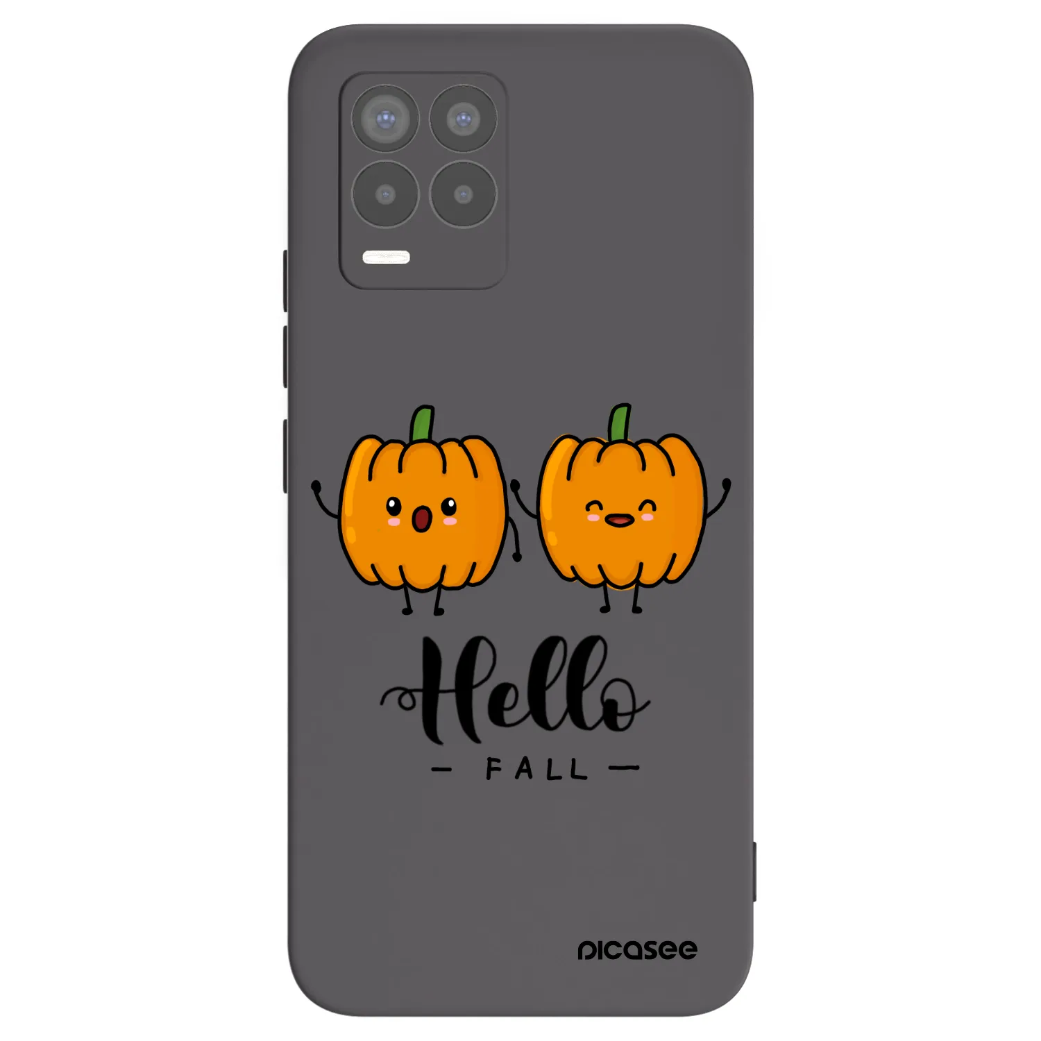 Picasee silikonski črni ovitek za Realme 8 4G - Hallo Fall