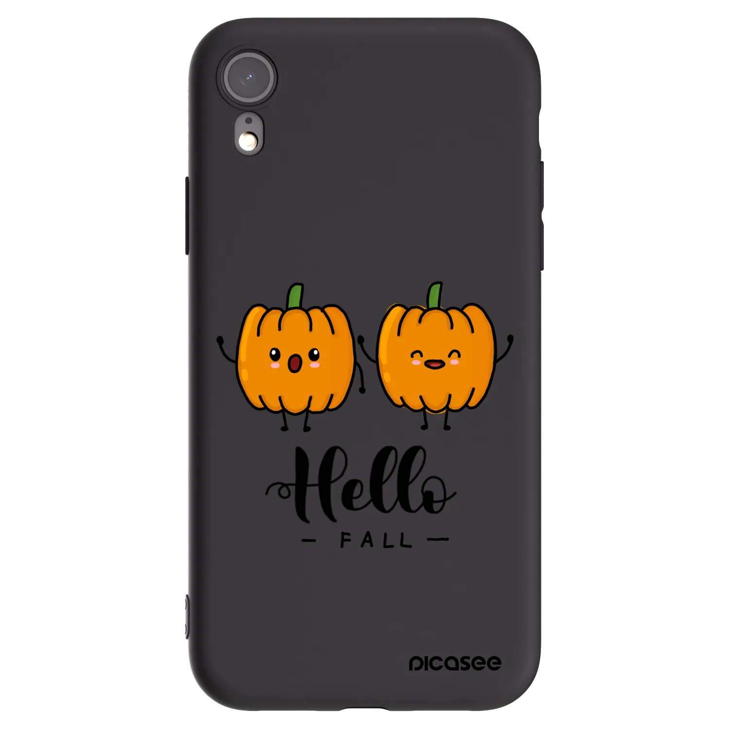 Picasee silikonski črni ovitek za Apple iPhone XR - Hallo Fall