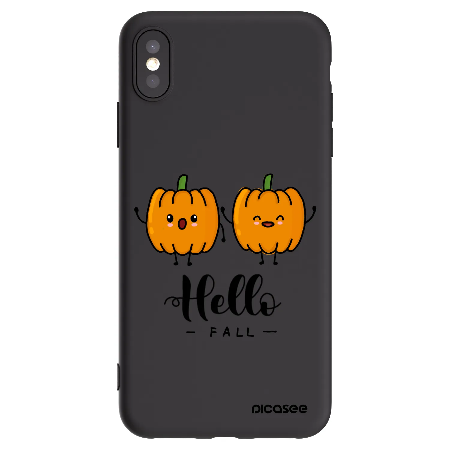 Picasee silikonski črni ovitek za Apple iPhone XS Max - Hallo Fall