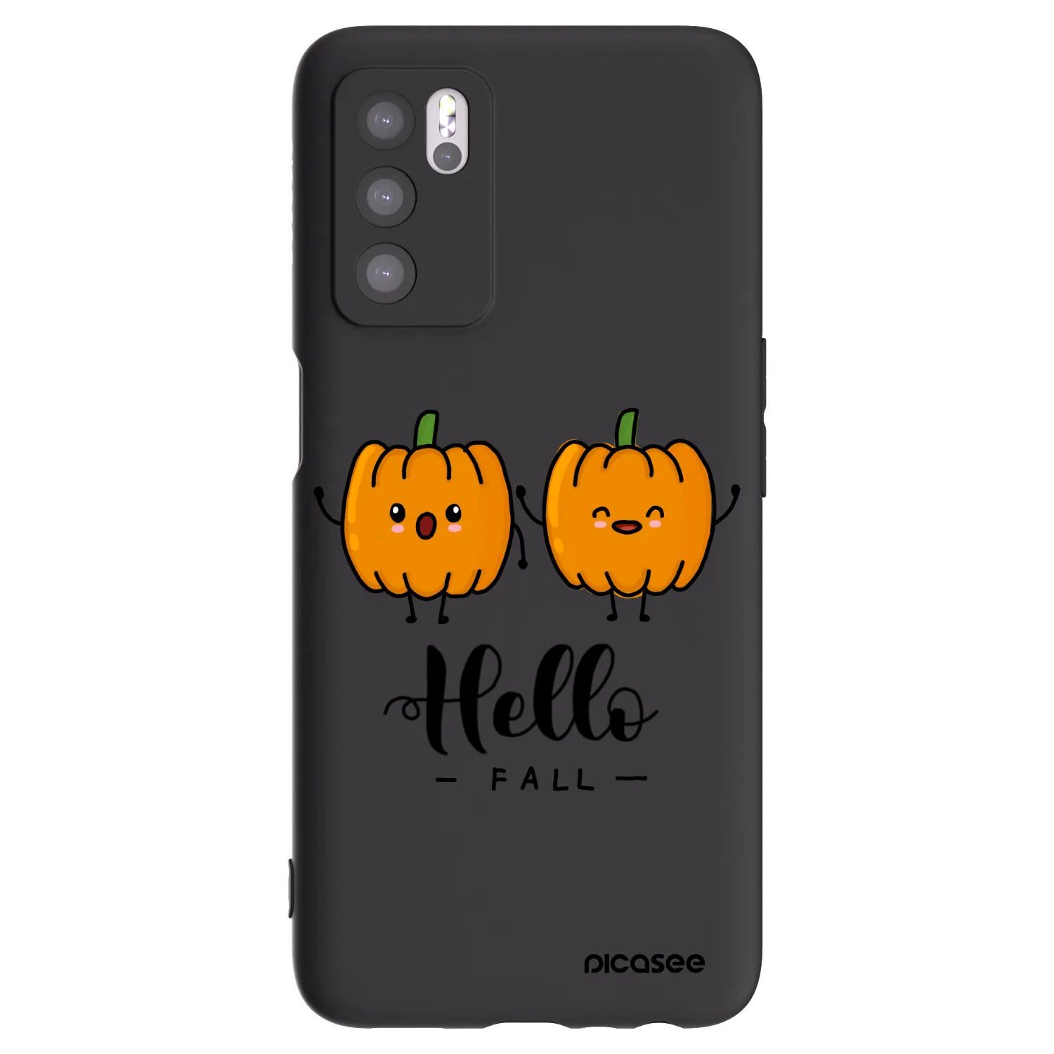 Picasee silikonski črni ovitek za OPPO A16 - Hallo Fall