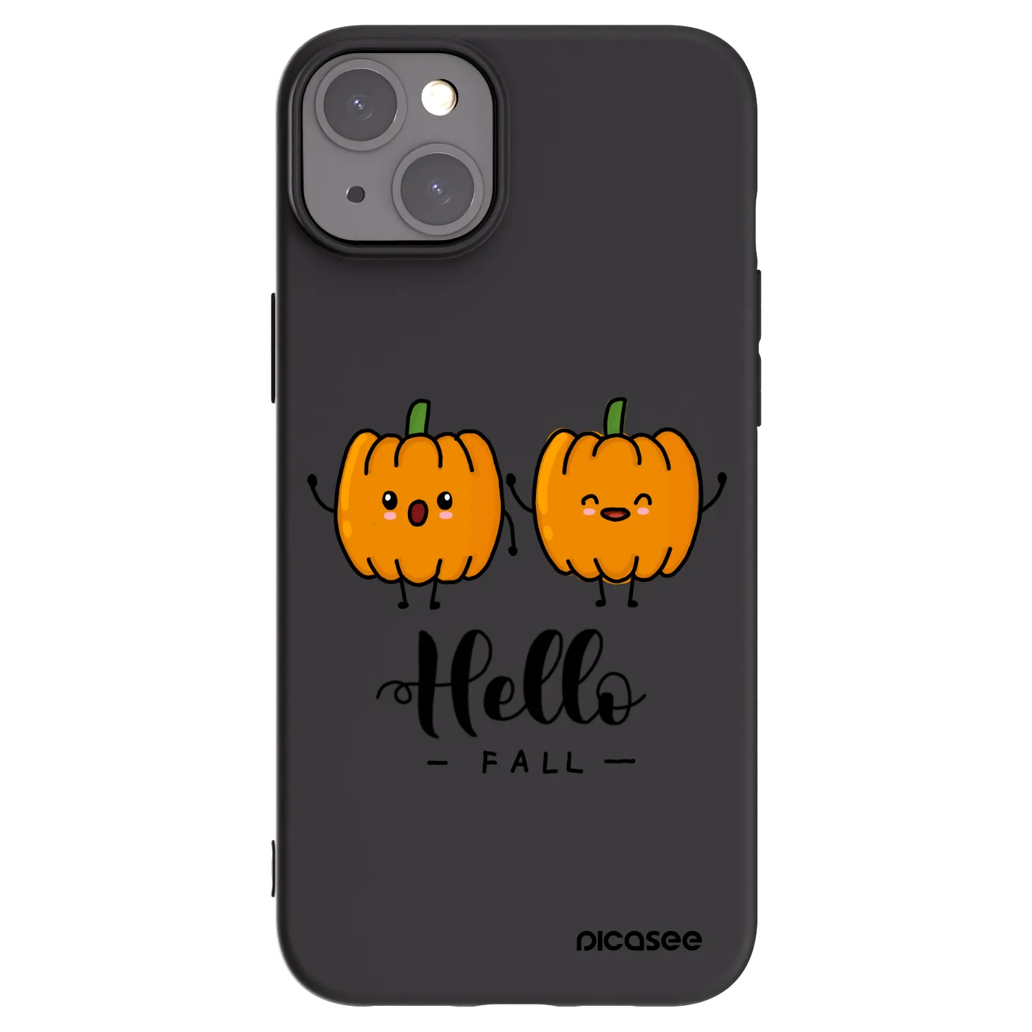 Picasee silikonski črni ovitek za Apple iPhone 15 Plus - Hallo Fall