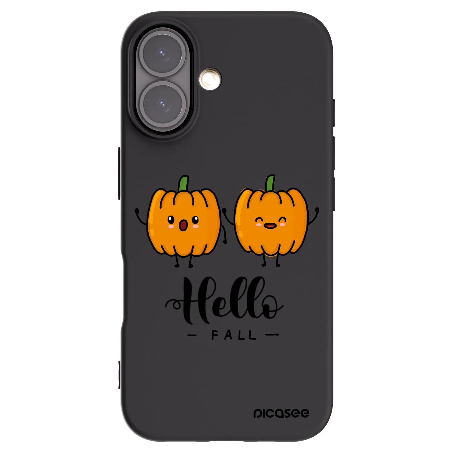 Picasee silikonski črni ovitek za Apple iPhone 16 - Hallo Fall
