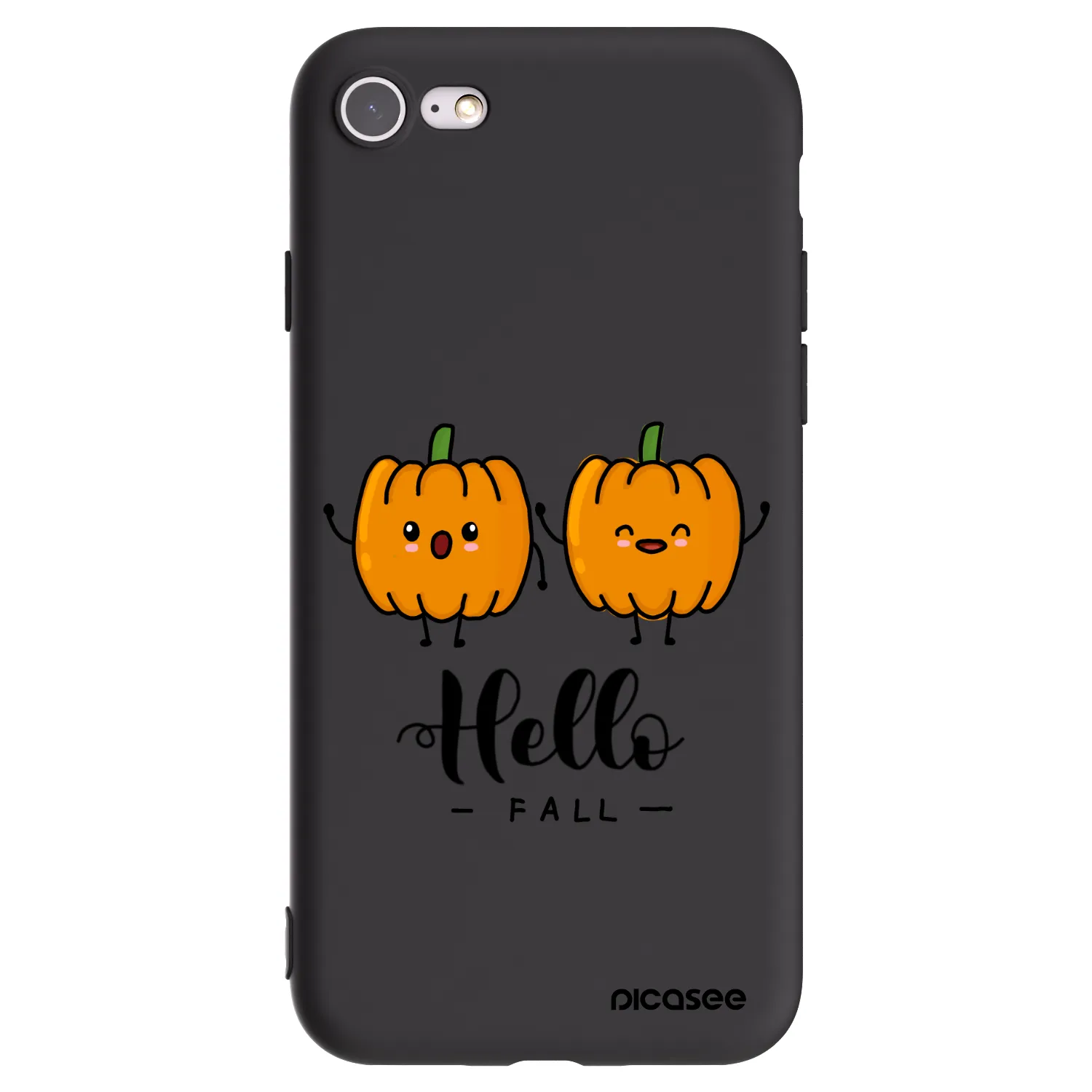 Picasee silikonski črni ovitek za Apple iPhone 8 - Hallo Fall