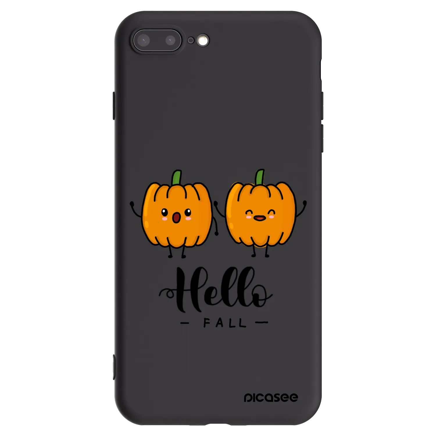 Picasee silikonski črni ovitek za Apple iPhone 8 Plus - Hallo Fall