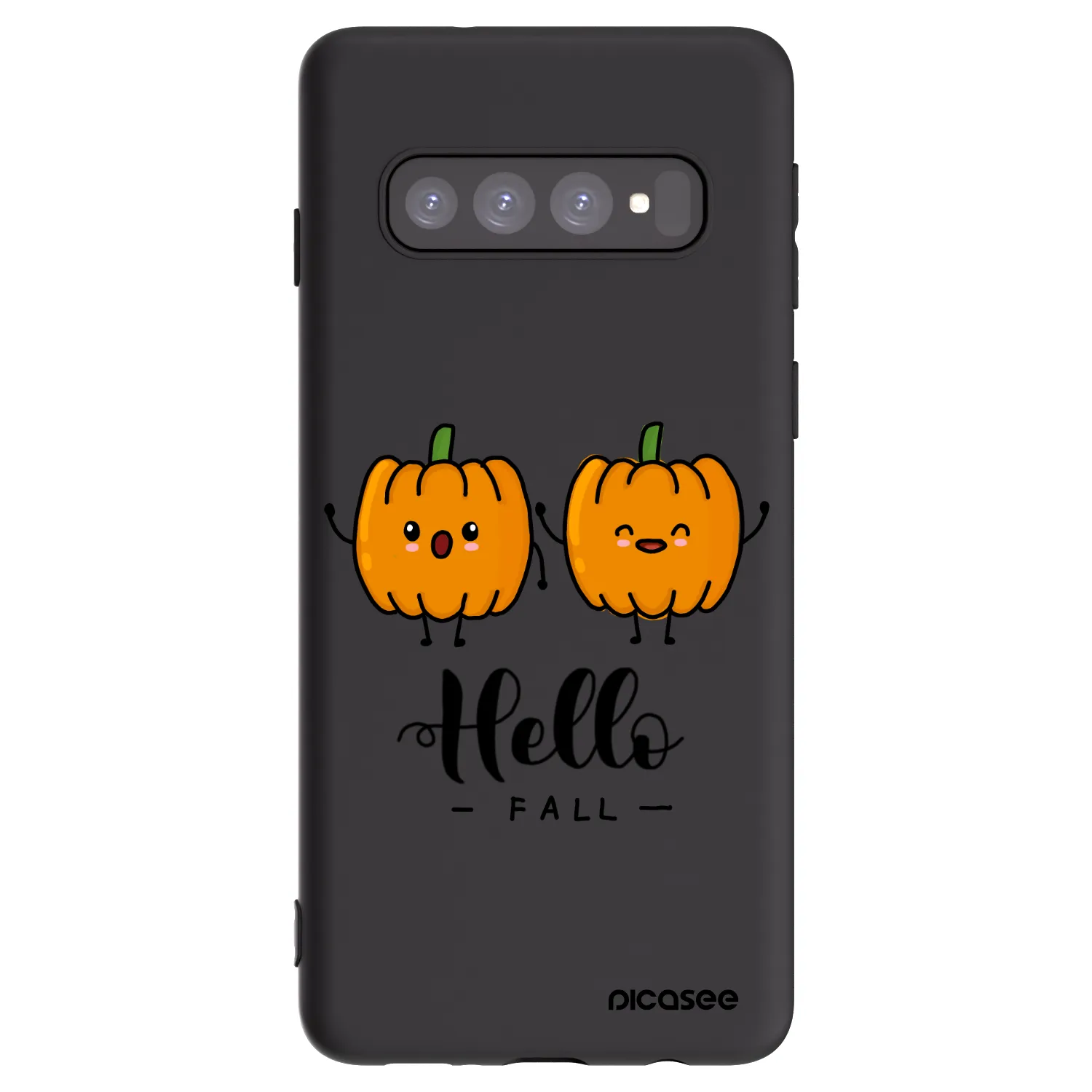 Picasee silikonski črni ovitek za Samsung Galaxy S10 G973 - Hallo Fall